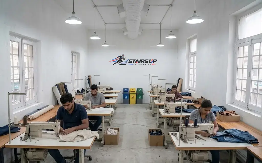 Stairs Up Industries factory floor in Sialkot